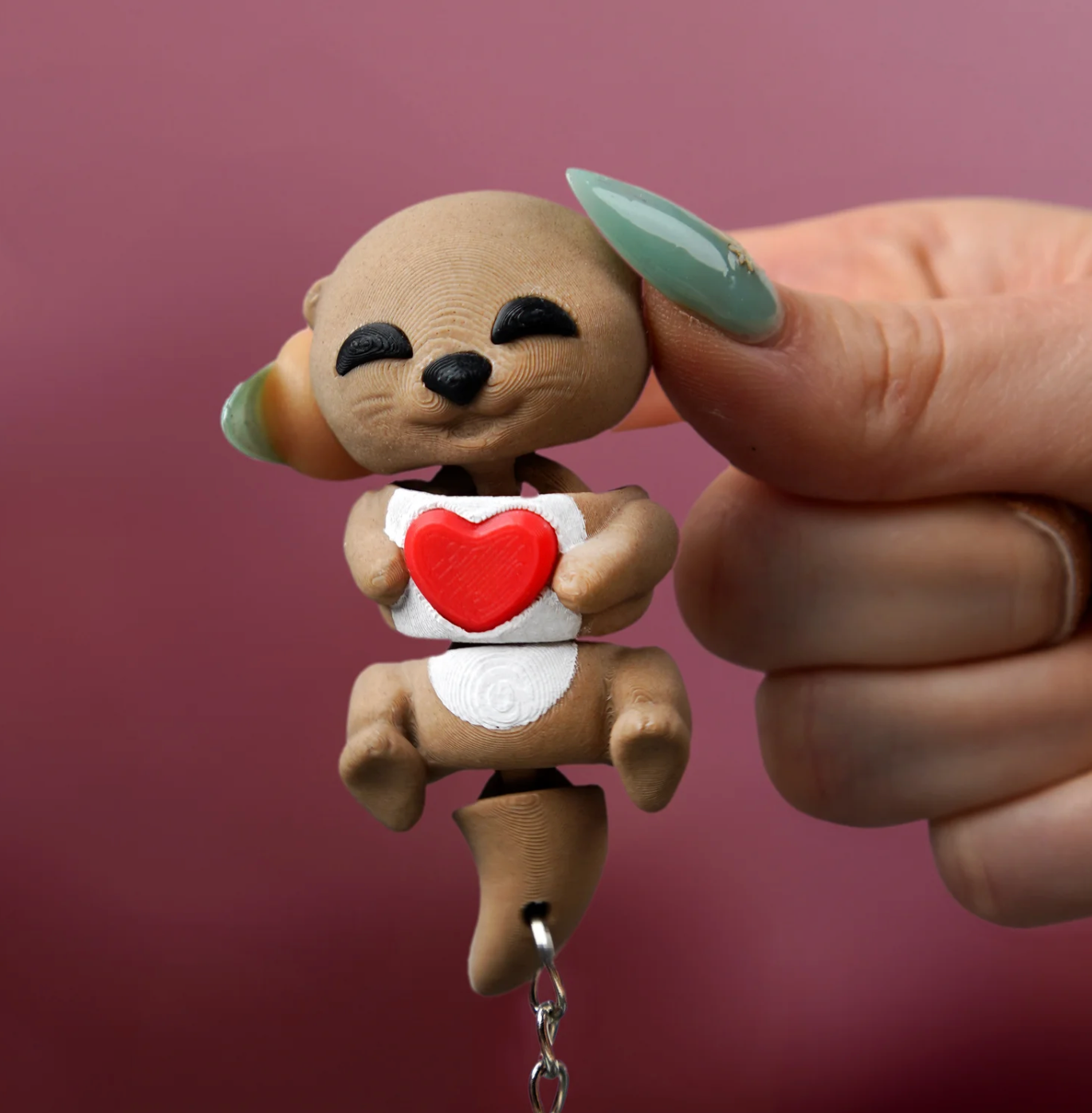 ❤️🦦 Valentine’s Day Flexi Baby Otters (Magnetic Heart – Set of 2)