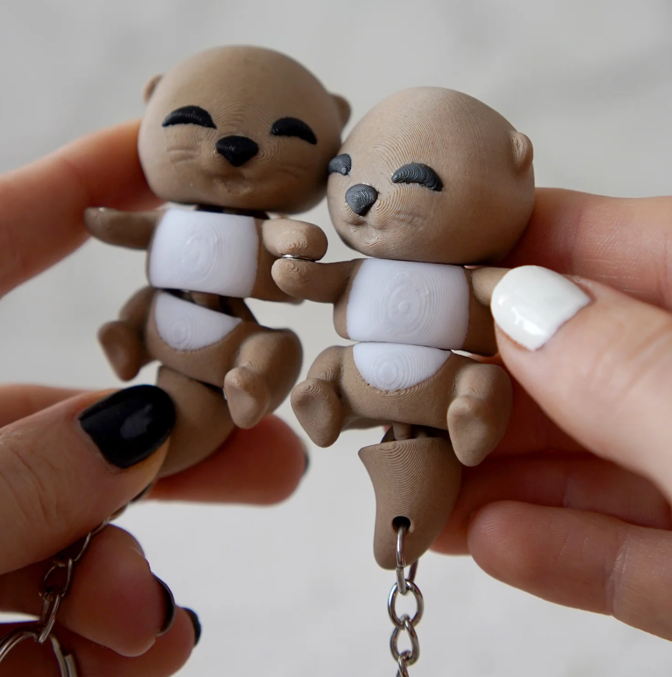 🦦💖 Flexi Baby Otter Magnetic Keychain (Set of 2)
