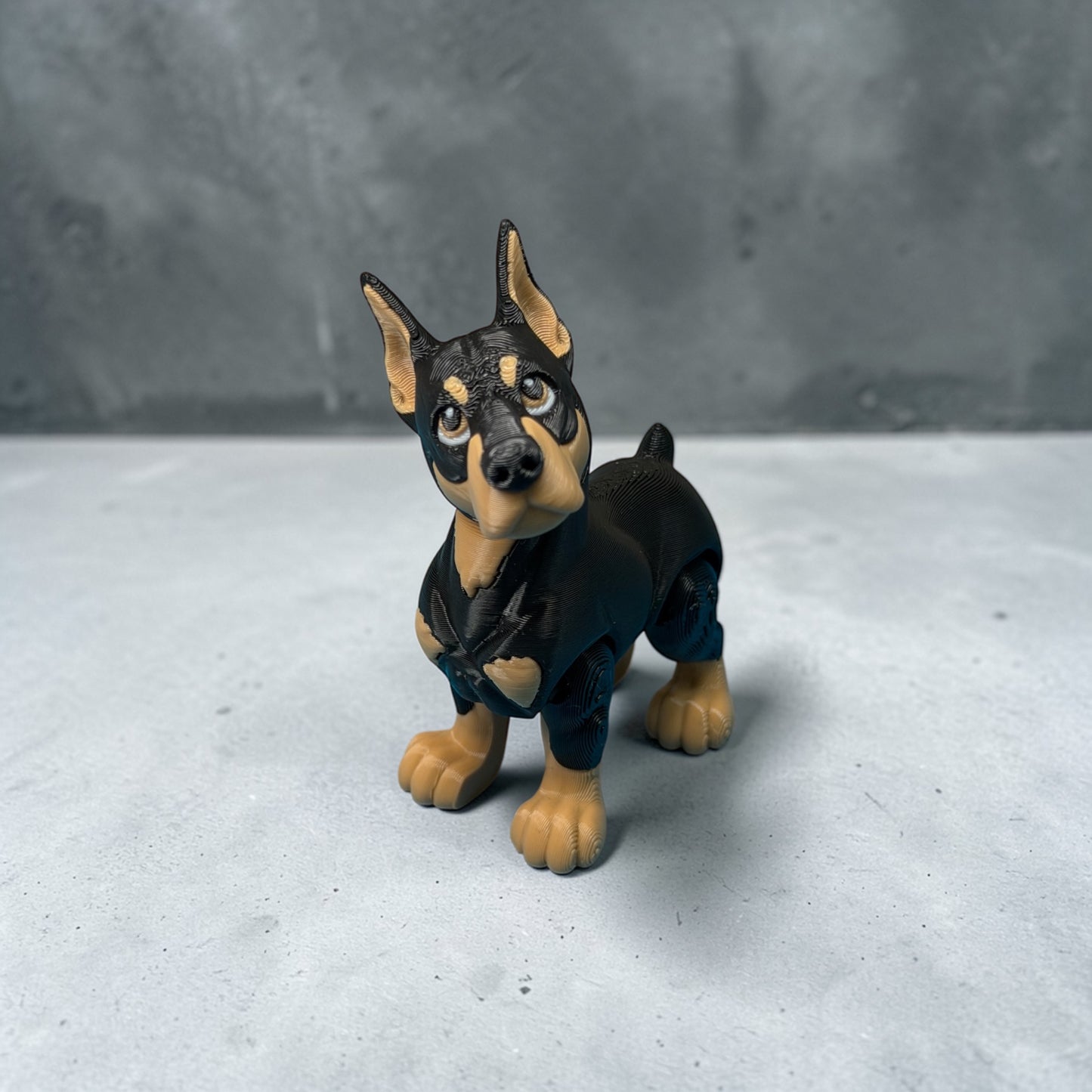 Flexi Doberman Puppy – 3D Printed Articulated Dog Toy (Black & Tan)