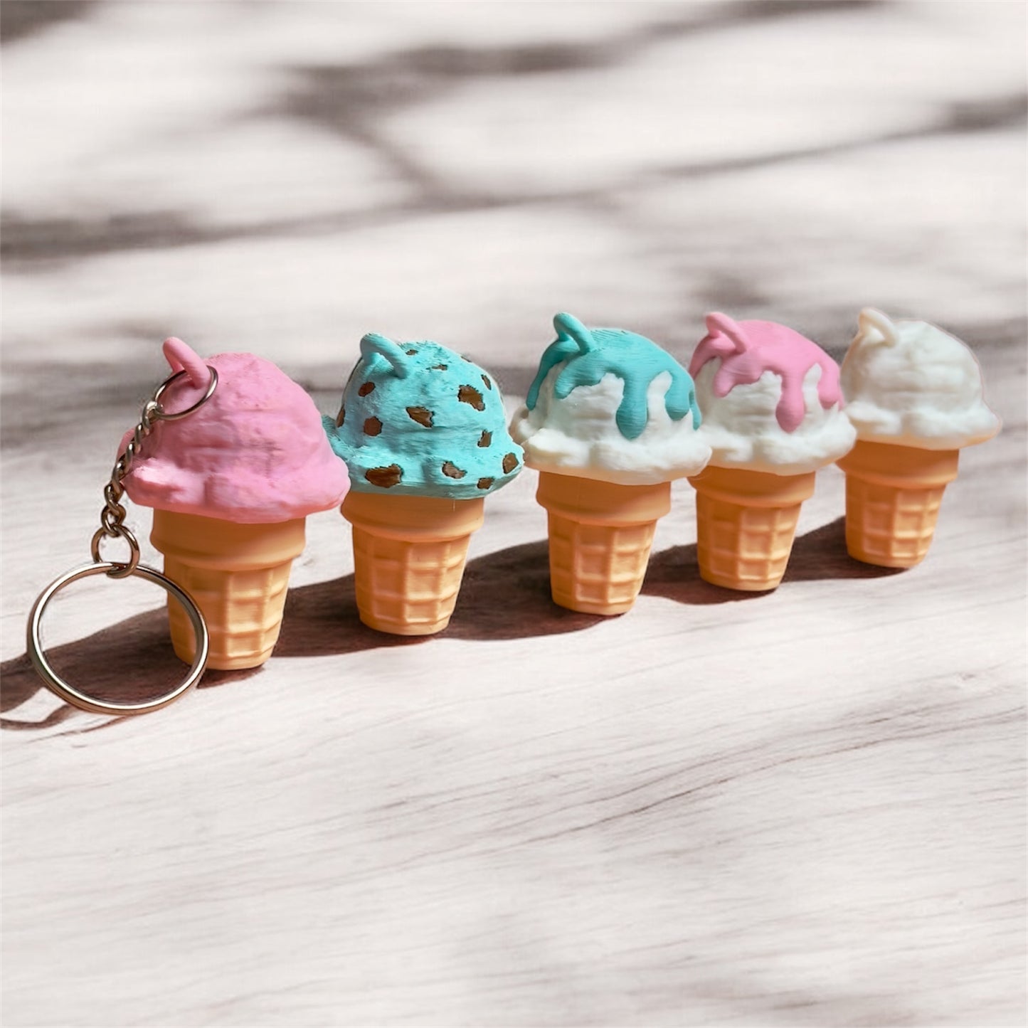 Ice Cream Cone Pocket Clicker – Stress Relief Fidget Toy keychain