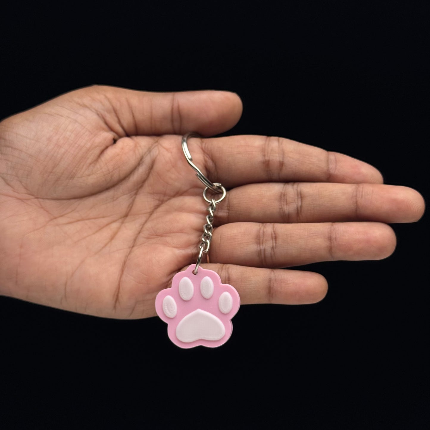 Cute Paw Print Keychain – 3D Printed