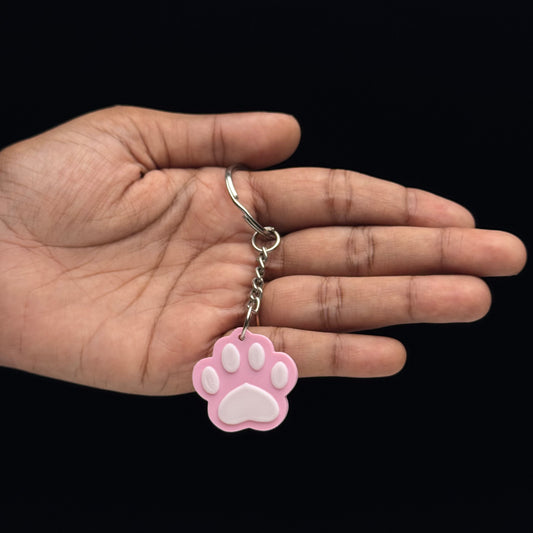 Cute Paw Print Keychain – 3D Printed
