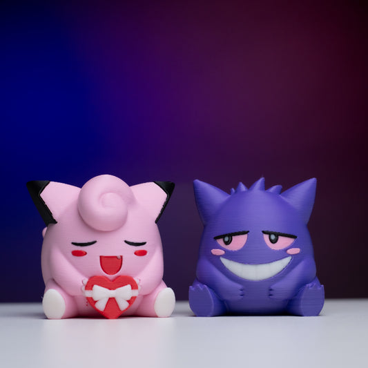 Gengar & Clefairy – Kawaii Couple Edition (3D Printed)