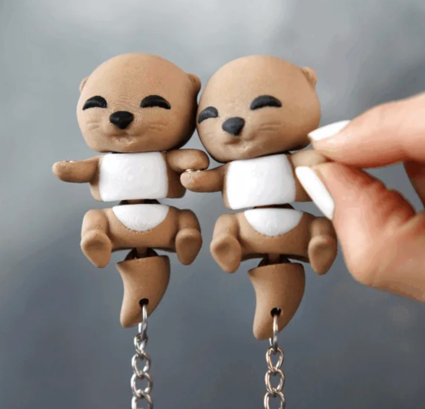 🦦💖 Flexi Baby Otter Magnetic Keychain (Set of 2)