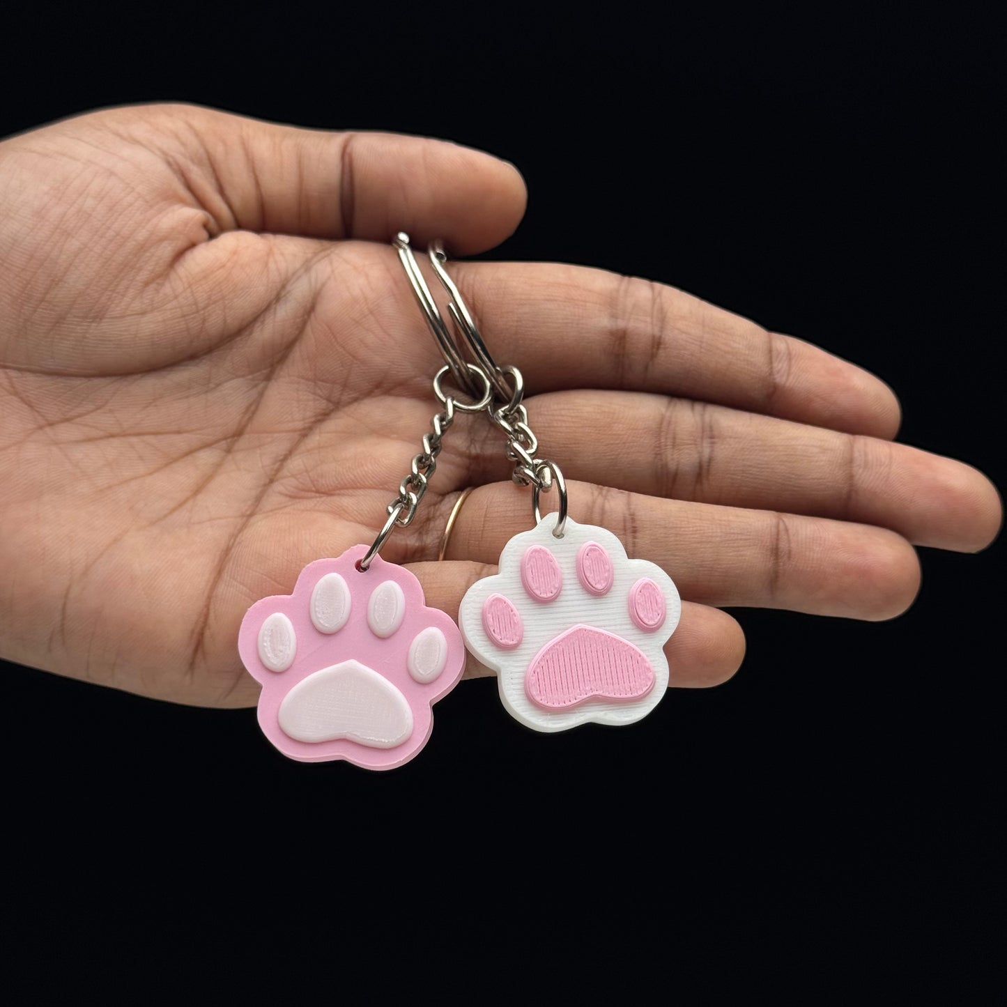 Cute Paw Print Keychain – 3D Printed
