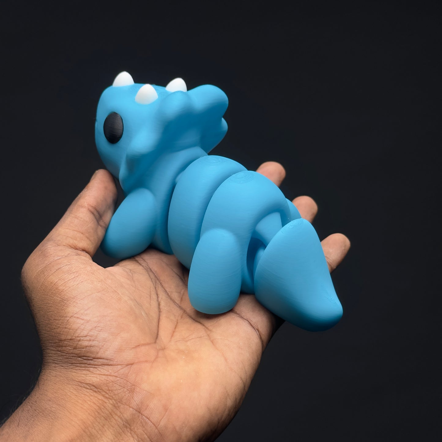 Blue Flexi Dino – Cute 3D Printed Collectible