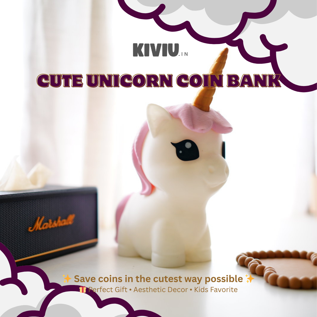 Umi the Unicorn 🦄 | Cute Unicorn Coin Bank | 3D Printed Piggy Bank for Kids & Desk Decor