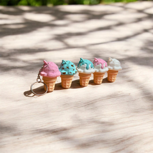 Ice Cream Cone Pocket Clicker – Stress Relief Fidget Toy keychain