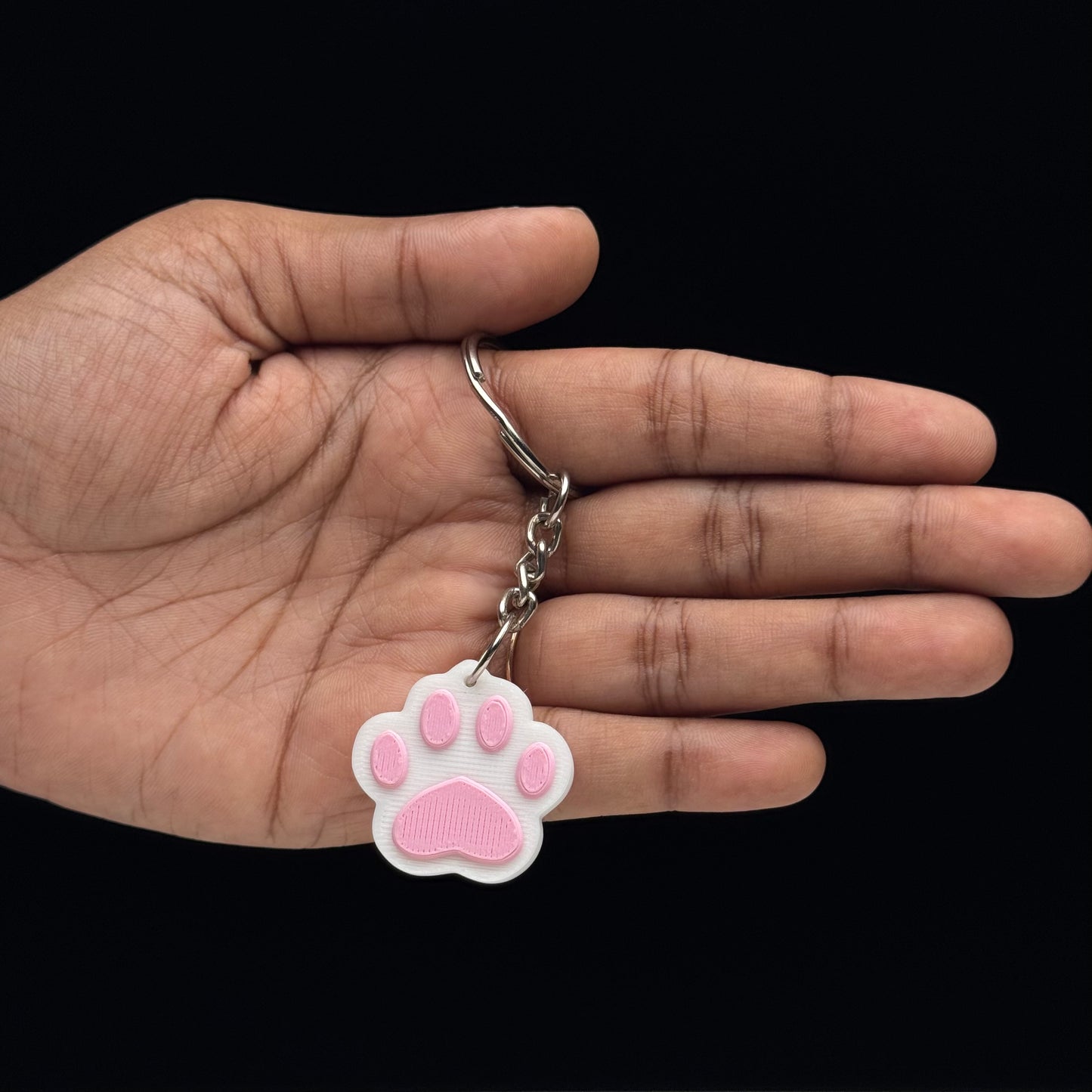 Cute Paw Print Keychain – 3D Printed